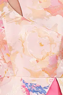 Abstract Floral Jacquard Walk-Thru Jumpsuit