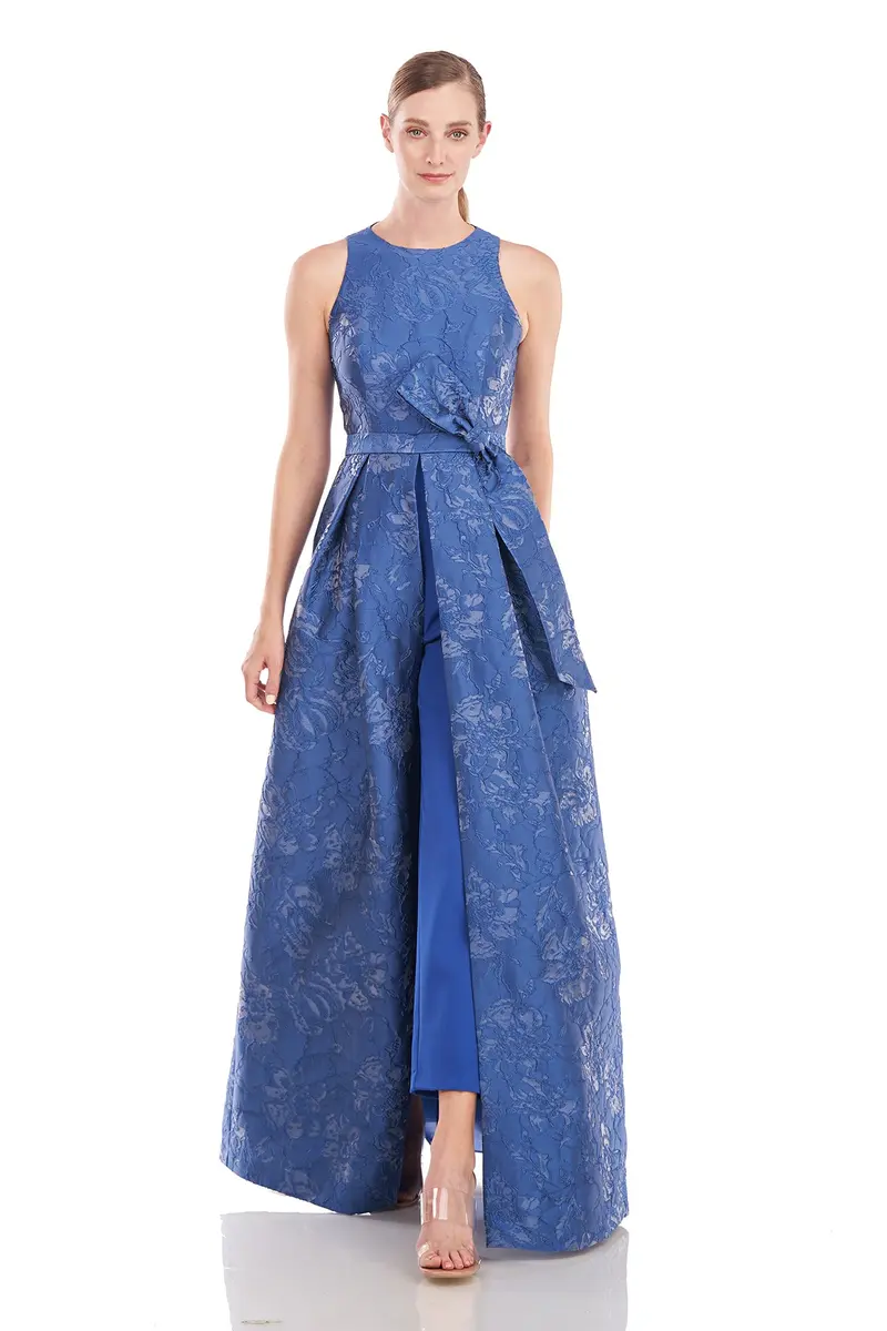 Adelaide Floral Jacquard Walk-Through Jumpsuit