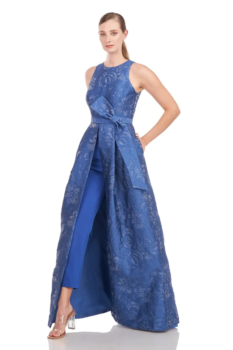 Adelaide Floral Jacquard Walk-Through Jumpsuit