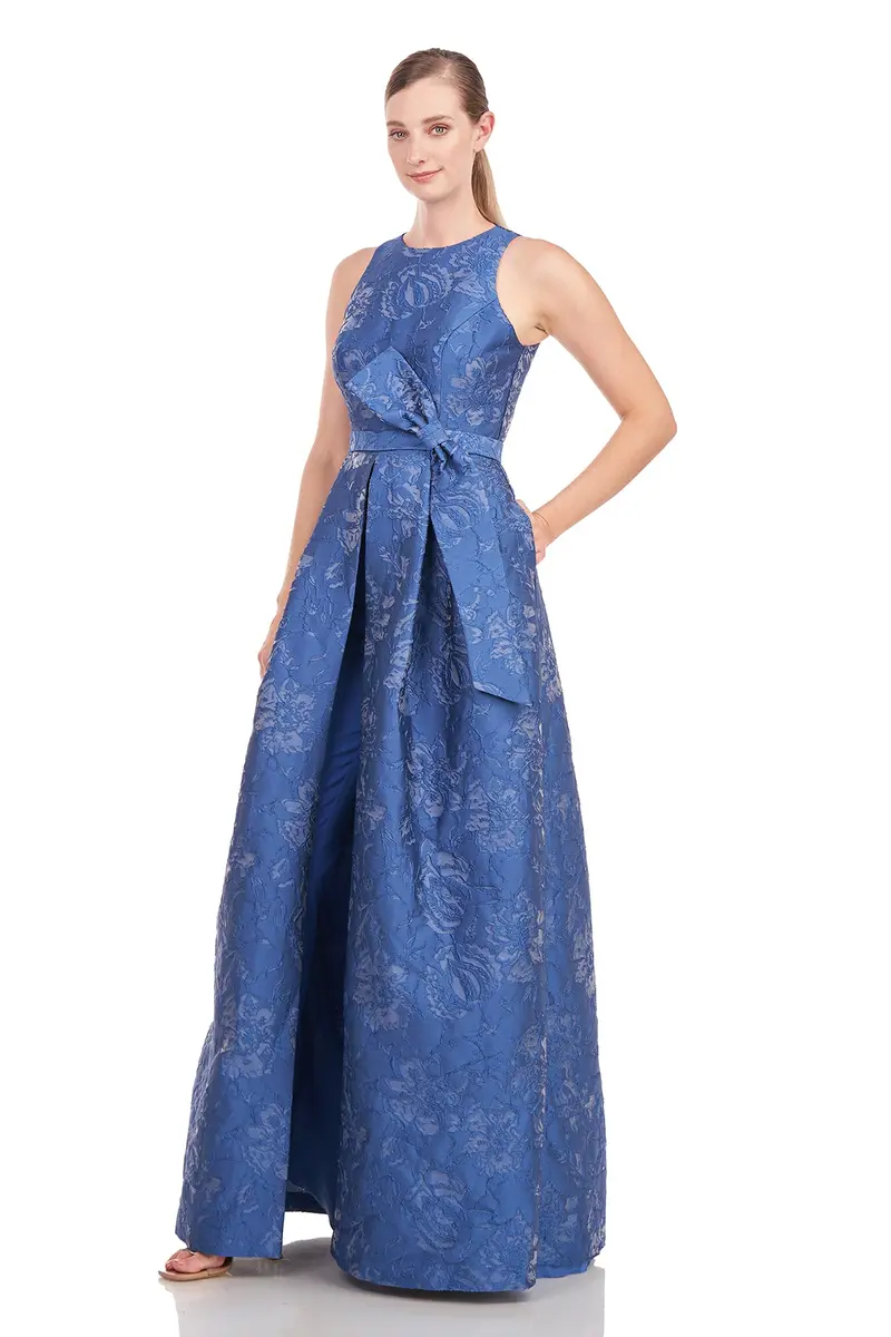 Adelaide Floral Jacquard Walk-Through Jumpsuit