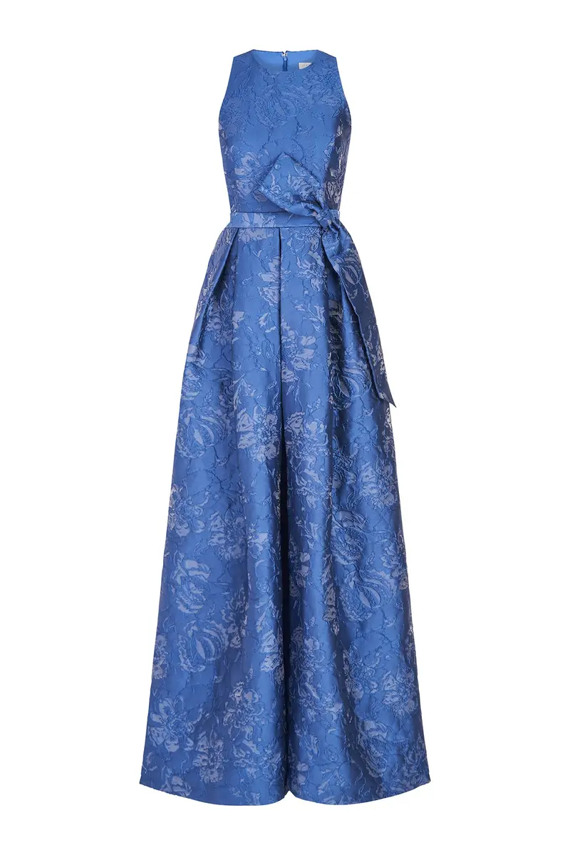 Adelaide Floral Jacquard Walk-Through Jumpsuit