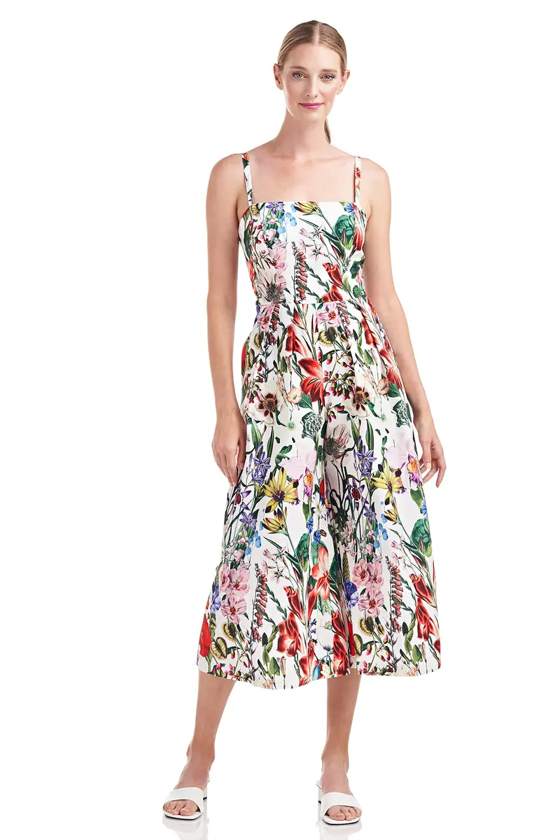 Amanda Spring Garden Print Polyester Jumpsuit