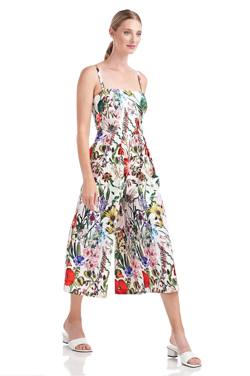 Amanda Spring Garden Print Polyester Jumpsuit