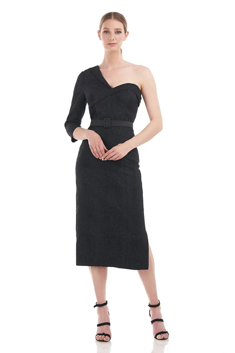 Ariella Stretch Jacquard Midi Dress