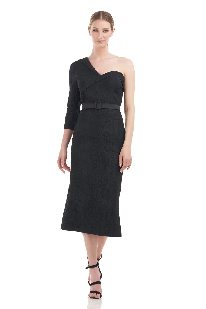 Ariella Stretch Jacquard Midi Dress
