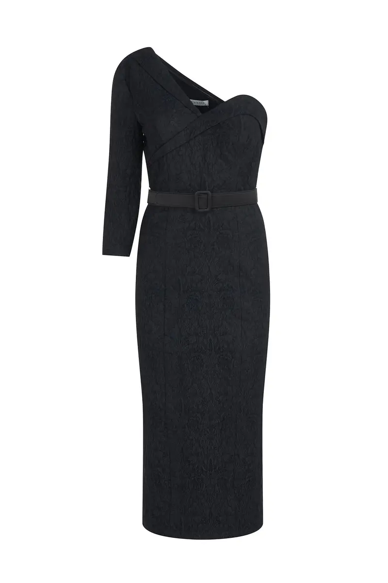 Ariella Stretch Jacquard Midi Dress