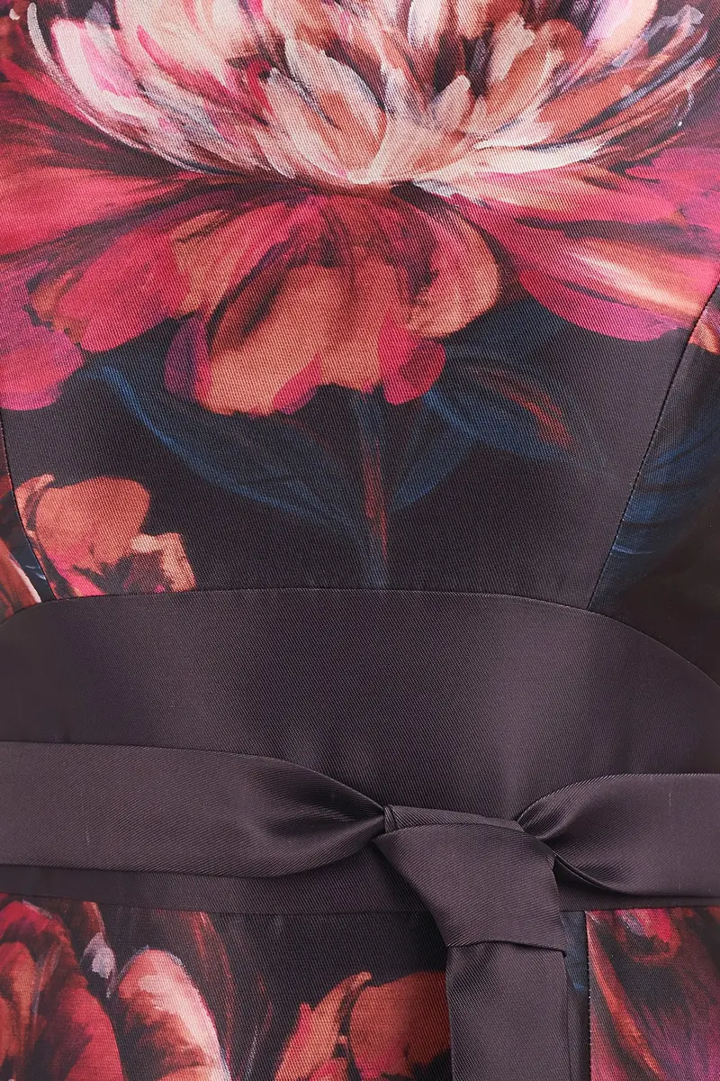 Carina Floral Mikado Column Evening Gown