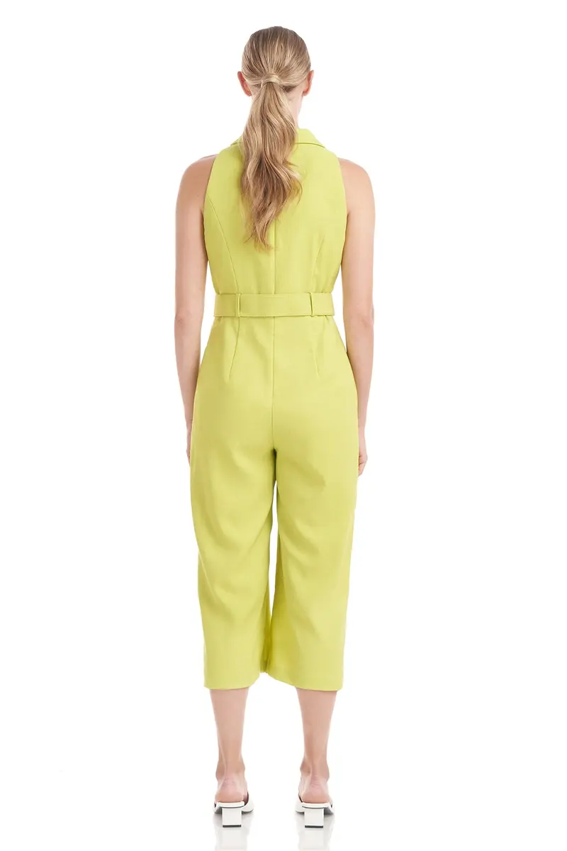 Charlene Halter-Neck Stretch Linen Jumpsuit 2