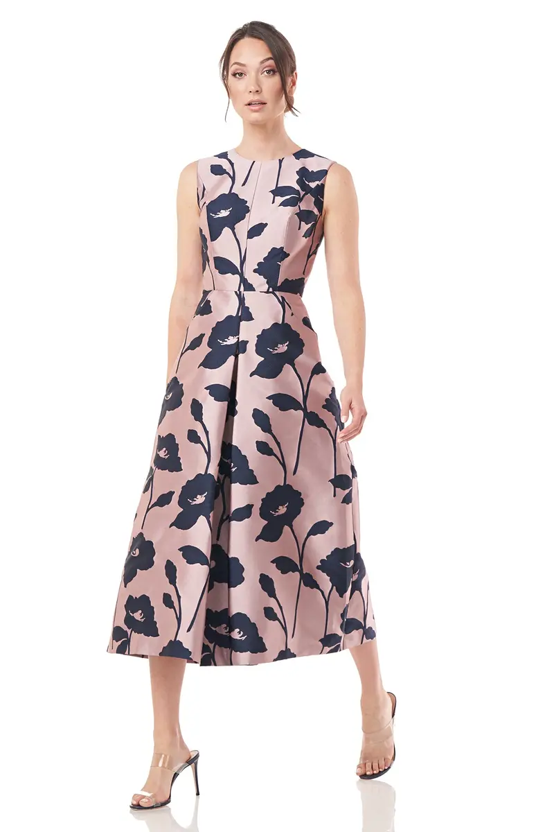 Coty Floral Jacquard Wide-Leg Jumpsuit
