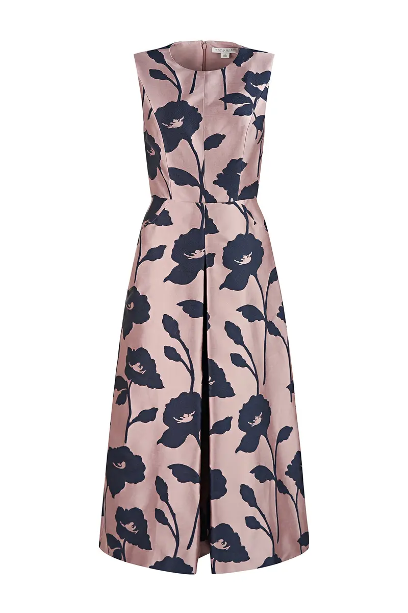 Coty Floral Jacquard Wide-Leg Jumpsuit