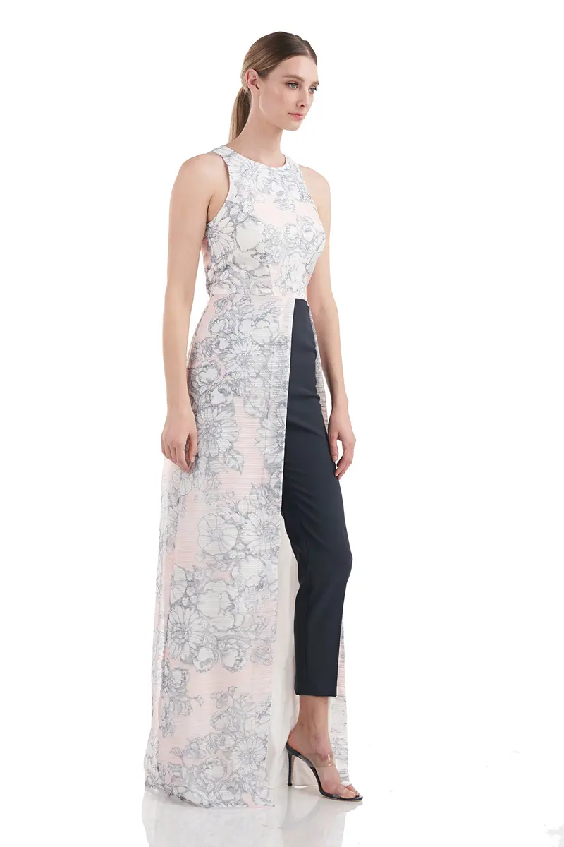 Dakota Floral Embroidered Organza Walk-Thru Jumpsuit