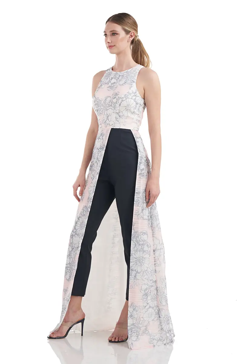 Dakota Floral Embroidered Organza Walk-Thru Jumpsuit