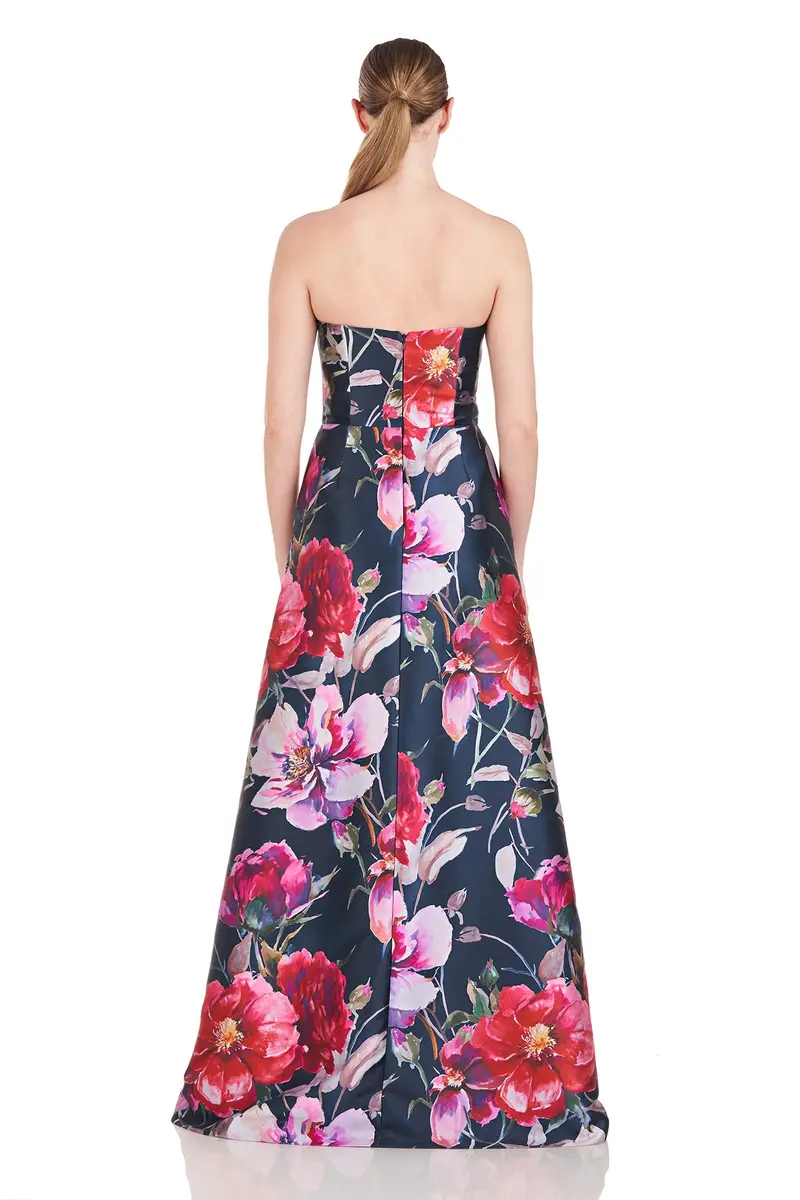 Dasha Strapless Camellia Print Mikado Jumpsuit 2