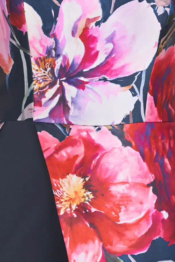 Dasha Strapless Camellia Print Mikado Jumpsuit