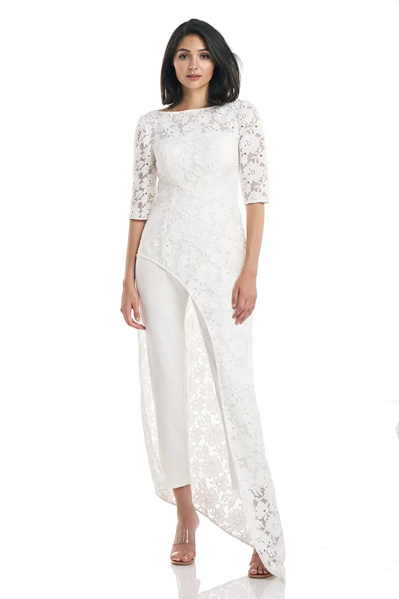 Delia Embroidered Lace Walk-Thru Jumpsuit