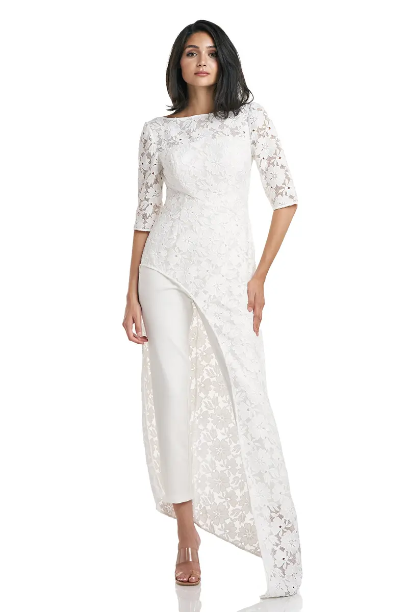 Delia Embroidered Lace Walk-Thru Jumpsuit