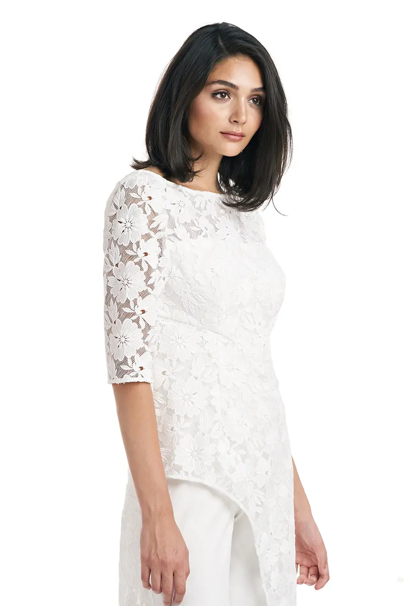 Delia Embroidered Lace Walk-Thru Jumpsuit