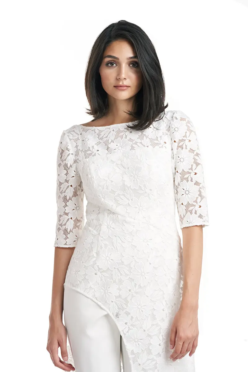 Delia Embroidered Lace Walk-Thru Jumpsuit