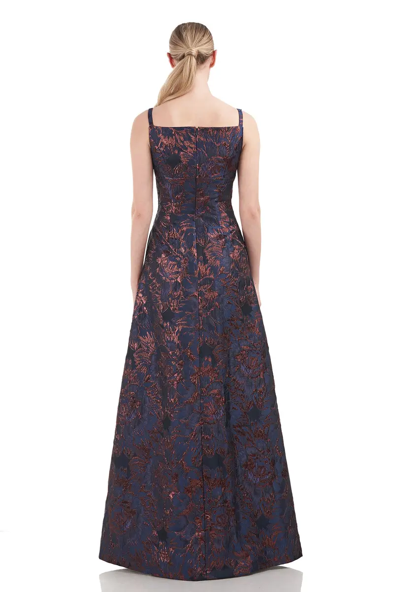 Emeline Abstract Floral A-Line Gown 2
