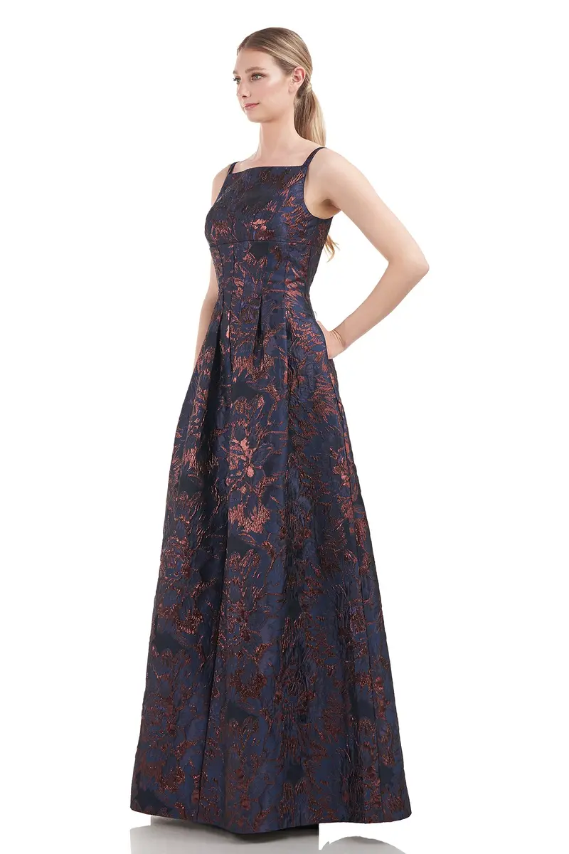Emeline Abstract Floral A-Line Gown