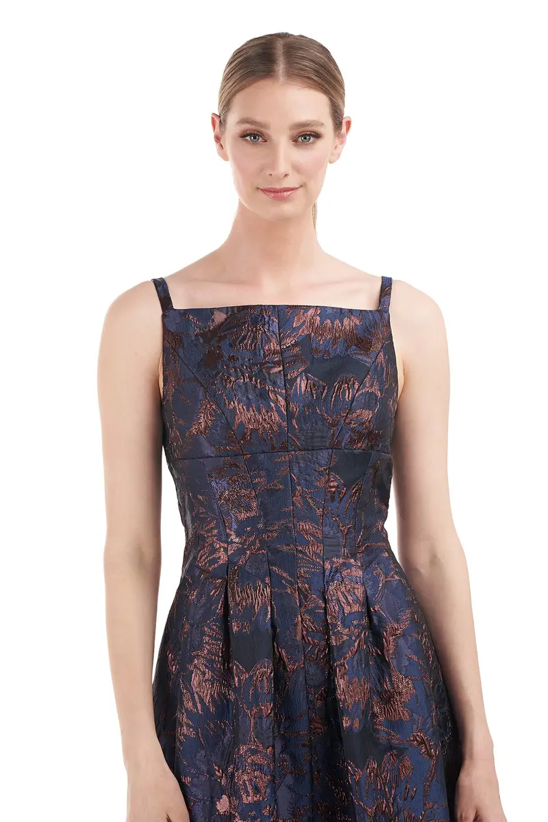 Emeline Abstract Floral A-Line Gown
