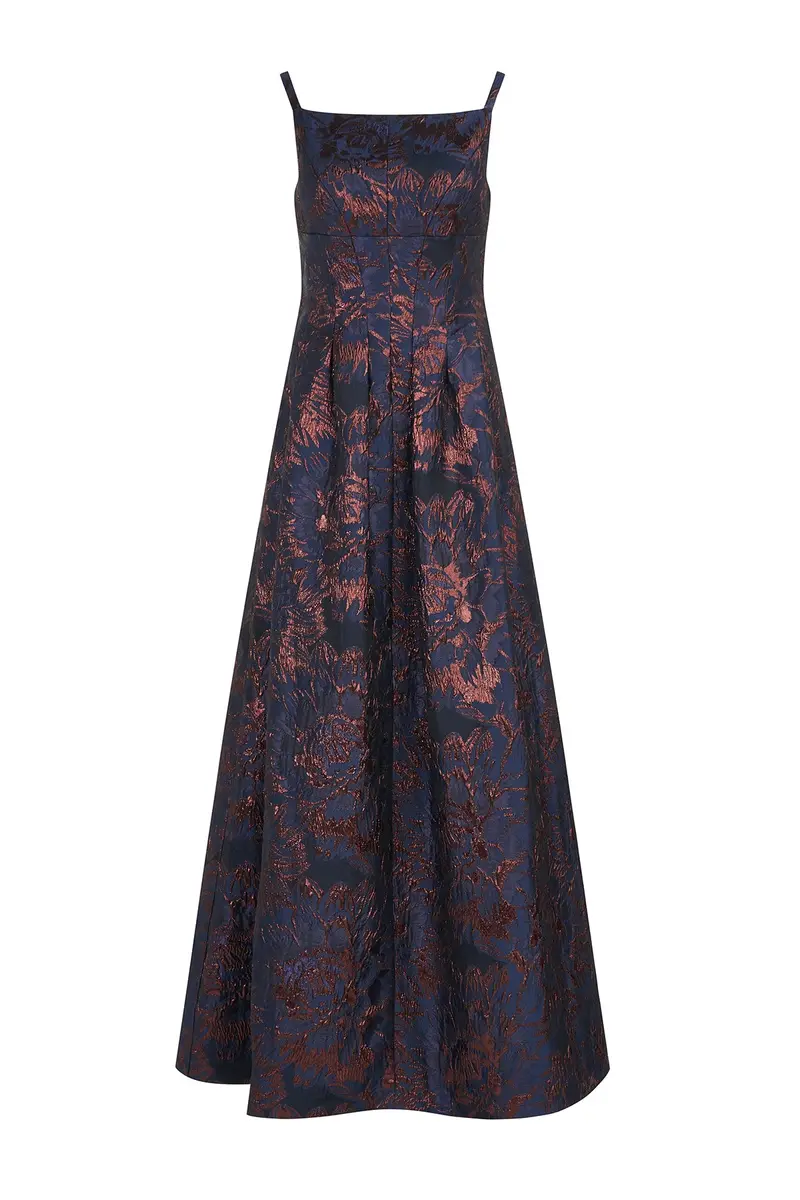 Emeline Abstract Floral A-Line Gown