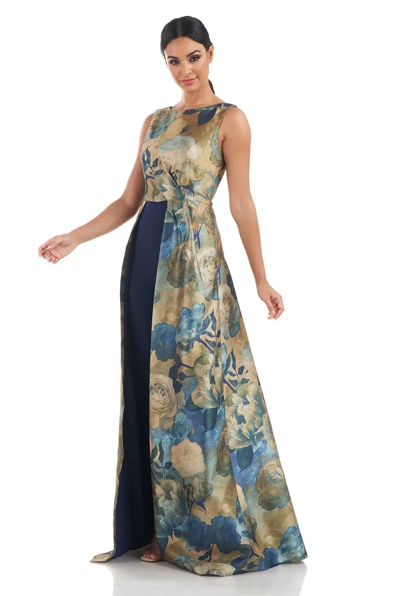 Emiliana Organza Pleated Jumpsuit with Skinny Leg