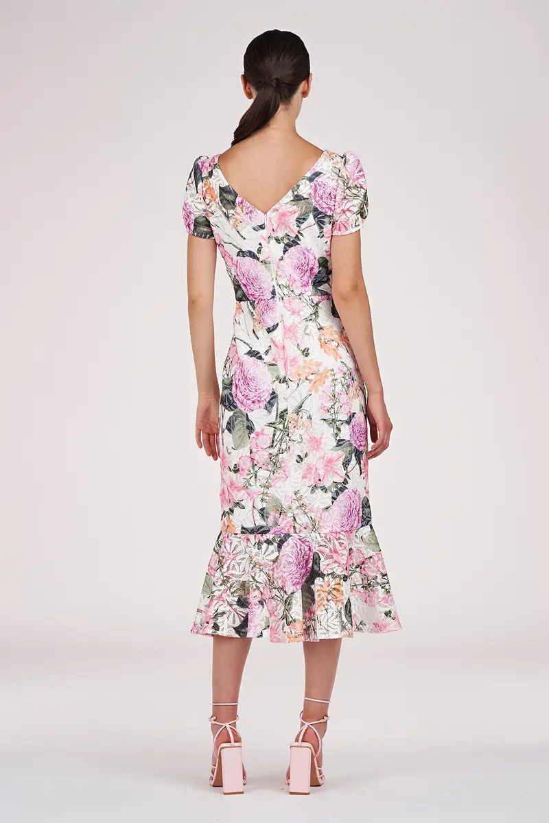 English Garden Lace Tea-Length Dress with Flounce 2