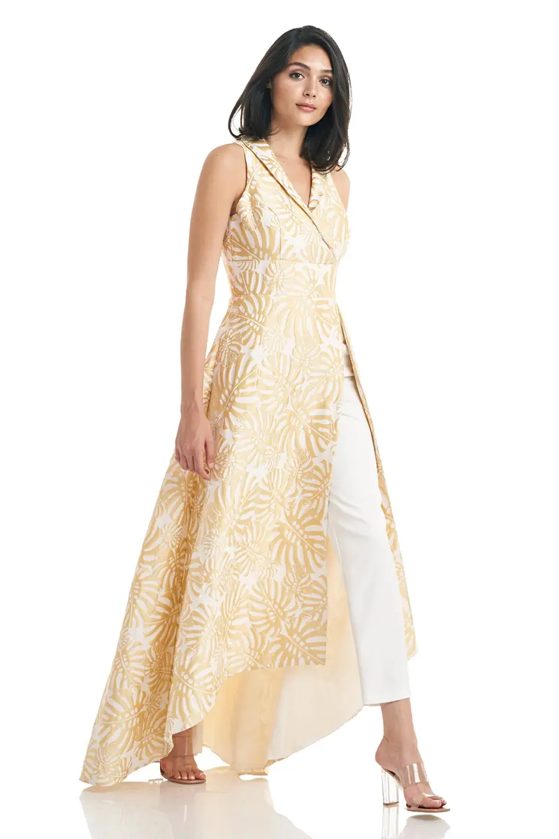 Eugenia Halter-Neck Jacquard Jumpsuit