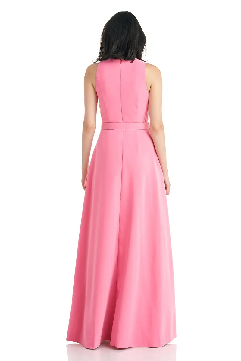 Florence Flared Stretch Jumpsuit with Halter Neck