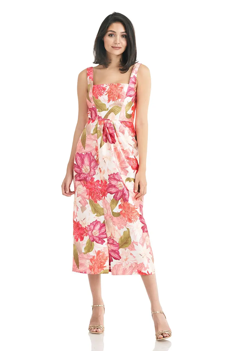 Frankie Graphic Floral Midi Dress