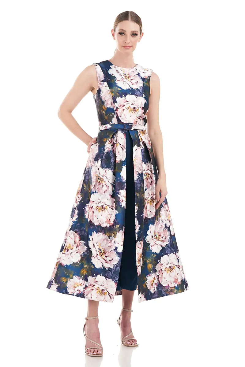 French Rose Mikado Walk-Thru Jumpsuit