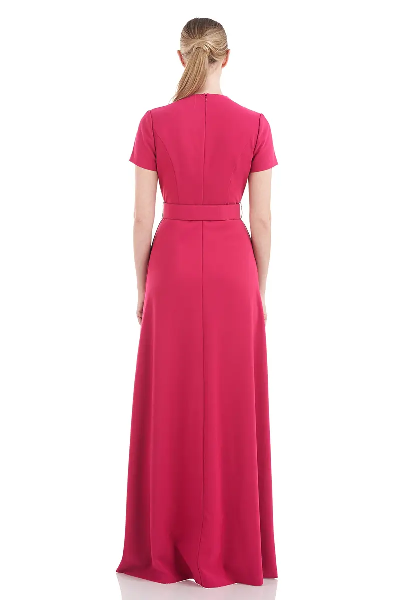 Garcelle Asymmetrical Collar Stretch-Crepe Jumpsuit