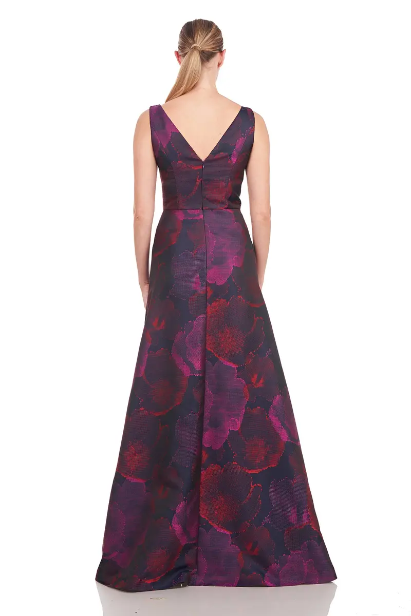 Indira Pixel Floral Jacquard Walk-Thru Jumpsuit 2
