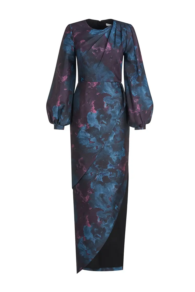 Isabel Floral Jacquard Column Gown