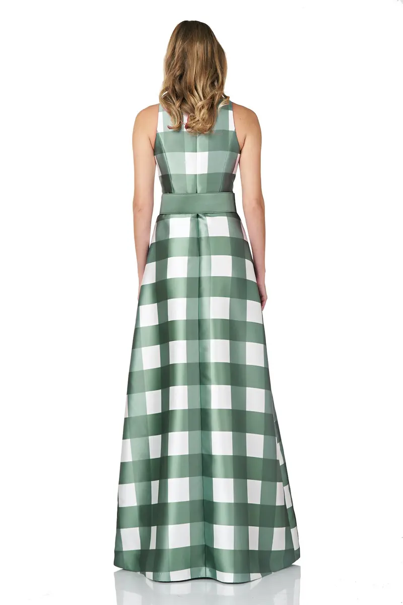 Jacqueline Gingham Mikado Gown with Princess Seams 2