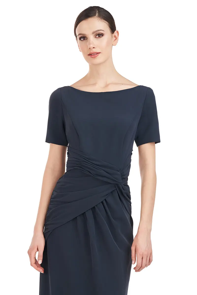 Kay Unger Garbo Stretch Crepe Column Gown