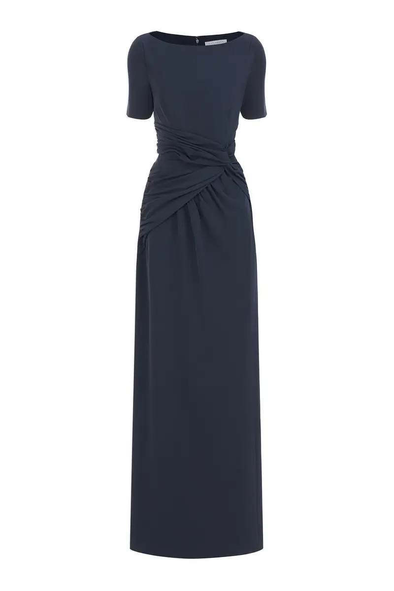 Kay Unger Garbo Stretch Crepe Column Gown