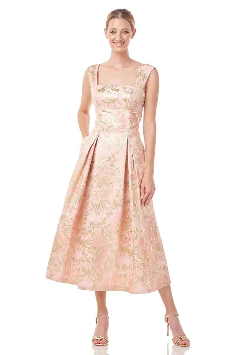 Kayla Floral Tea-Length Fit-and-Flare Dress