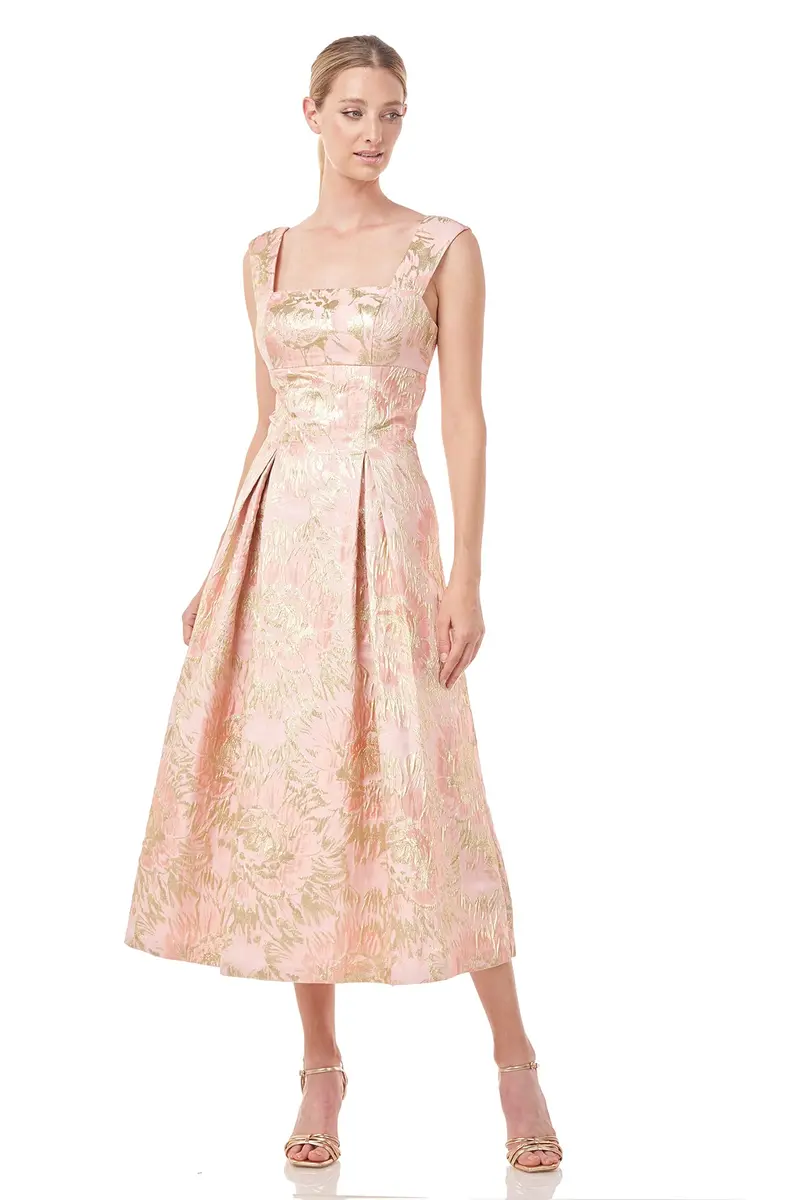 Kayla Floral Tea-Length Fit-and-Flare Dress