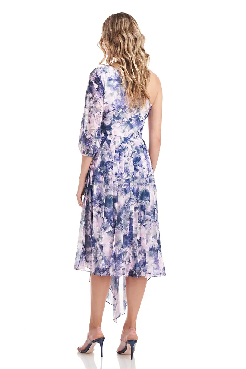 Kaylee One-Shoulder Ruffled Chiffon Midi Dress