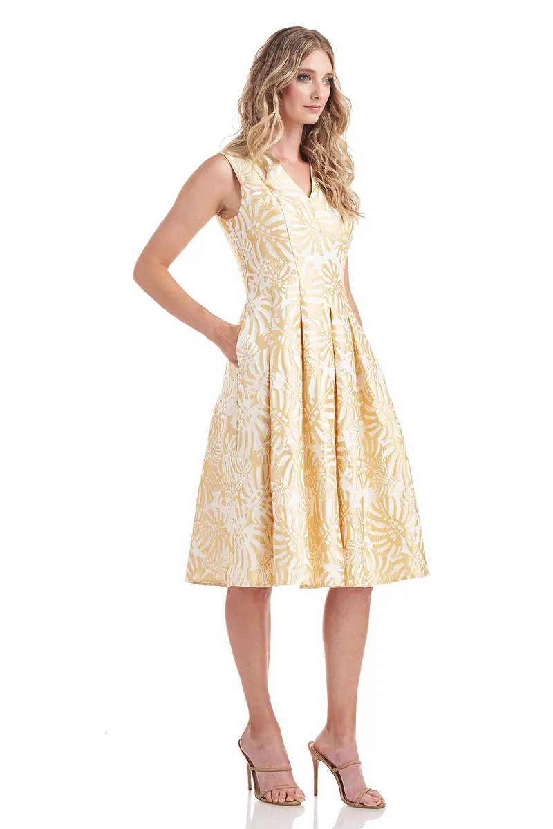 Liana Jacquard A-Line Midi Dress