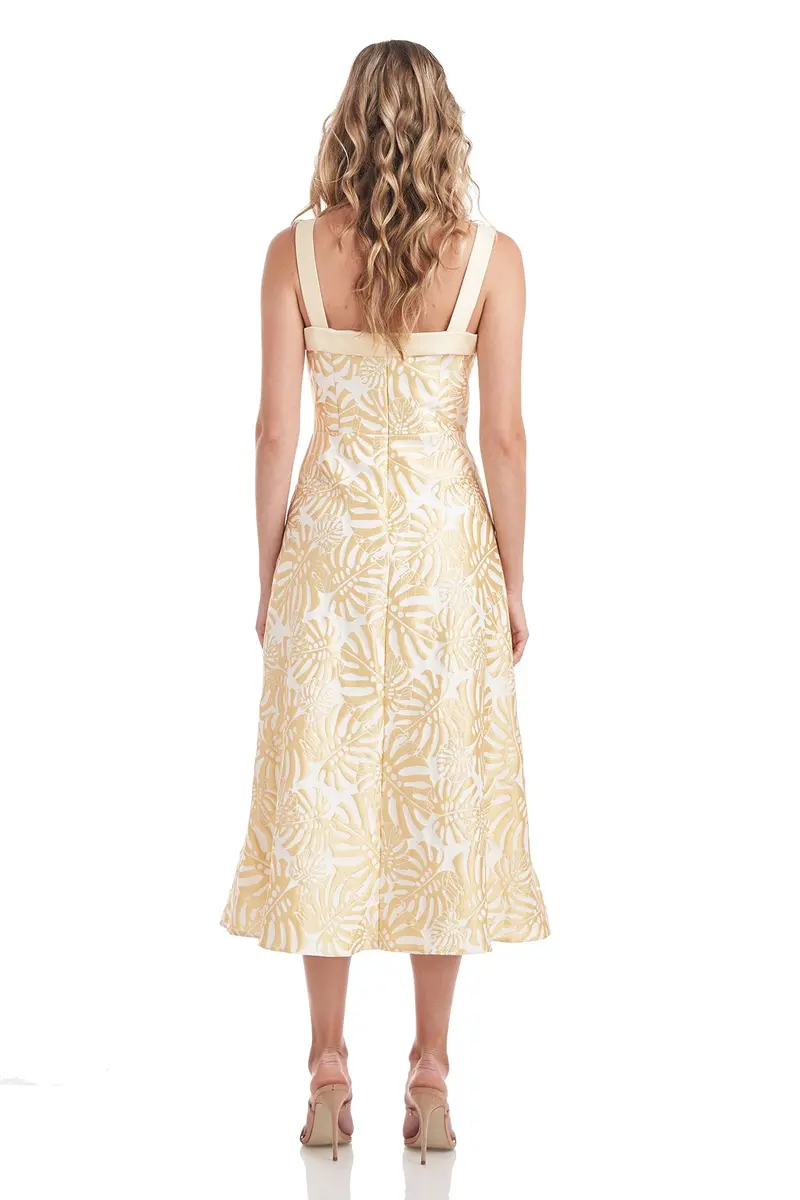 Liv Jacquard Tea-Length Party Dress