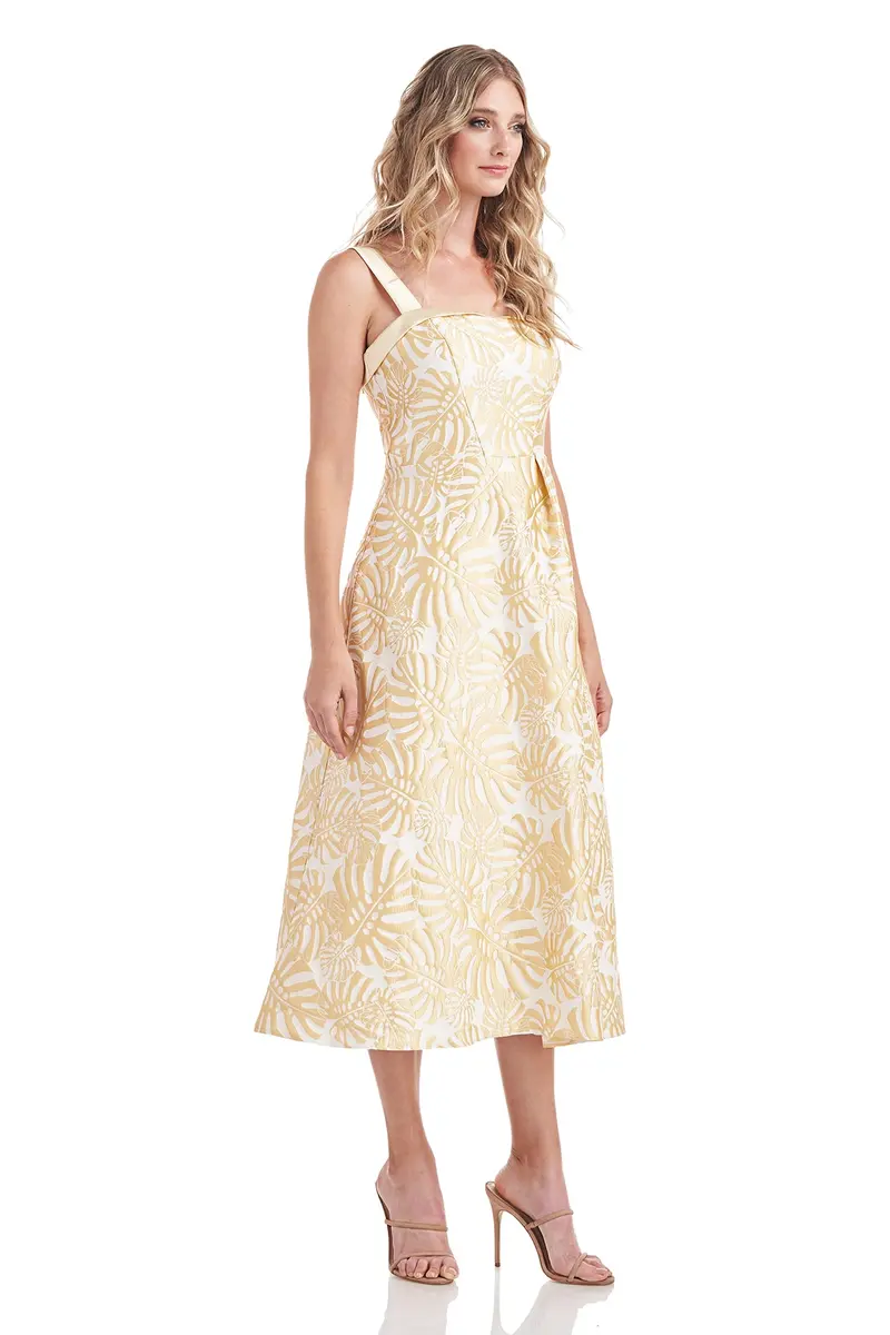 Liv Jacquard Tea-Length Party Dress