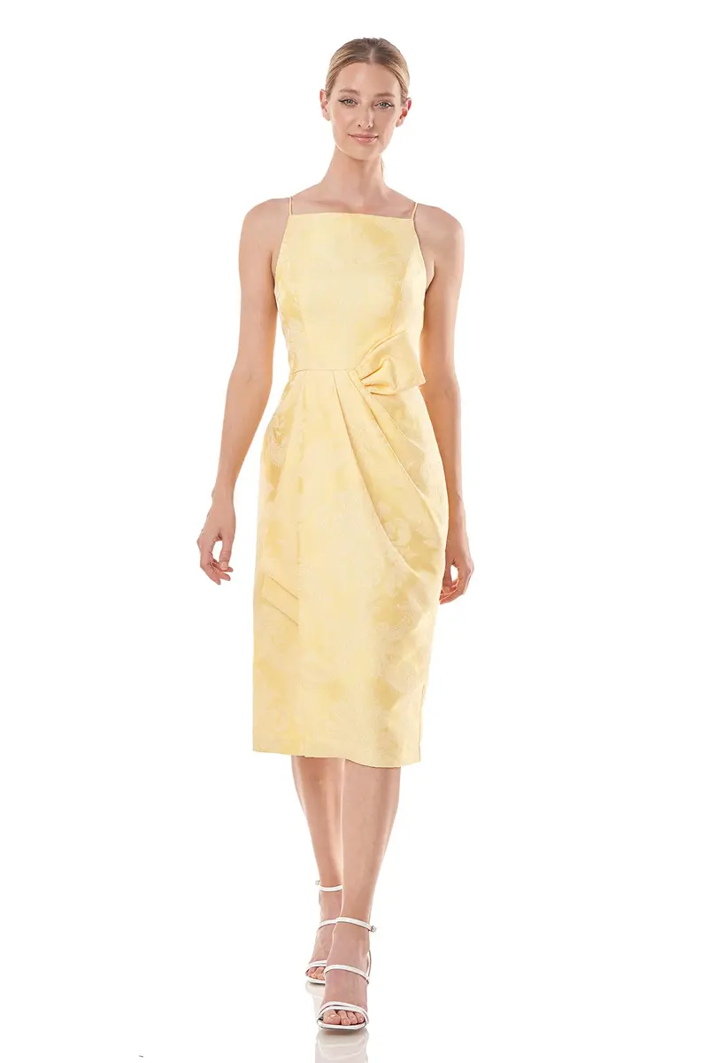 Lorraine Square-Neck Damask Jacquard Midi Dress