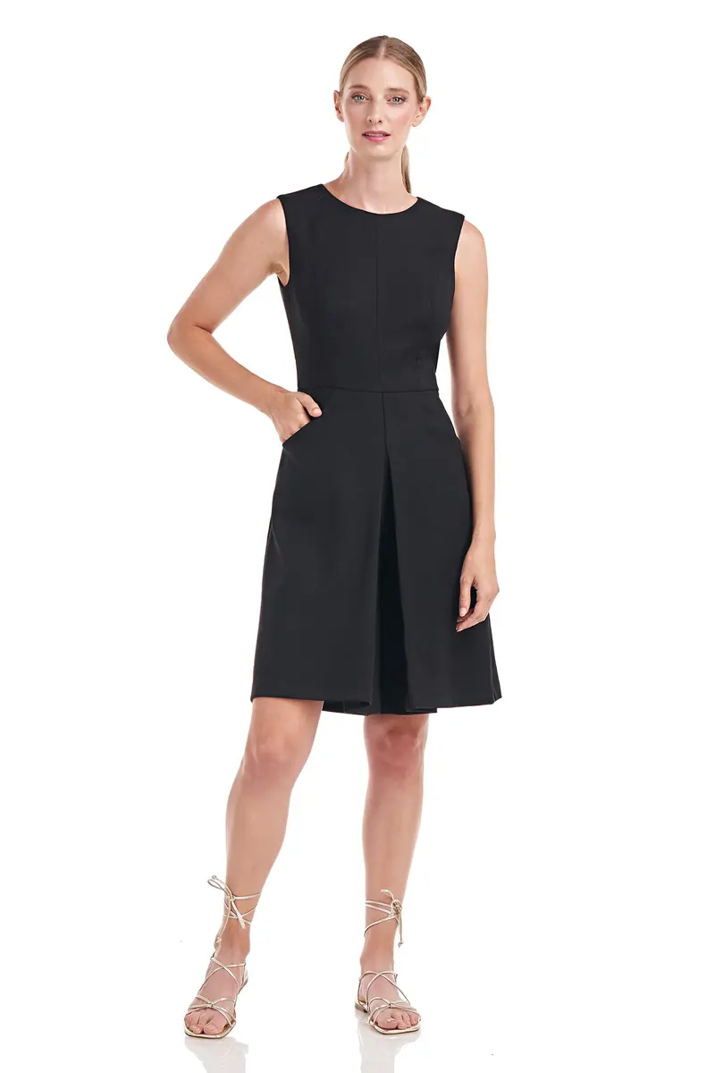 Lulu Stretch Linen Jewel-Neck Romper