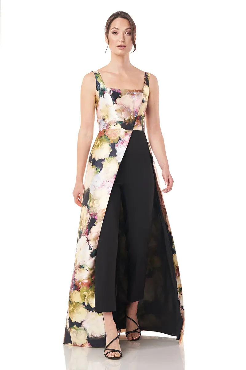Mattie Abstract Floral Mikado Jumpsuit