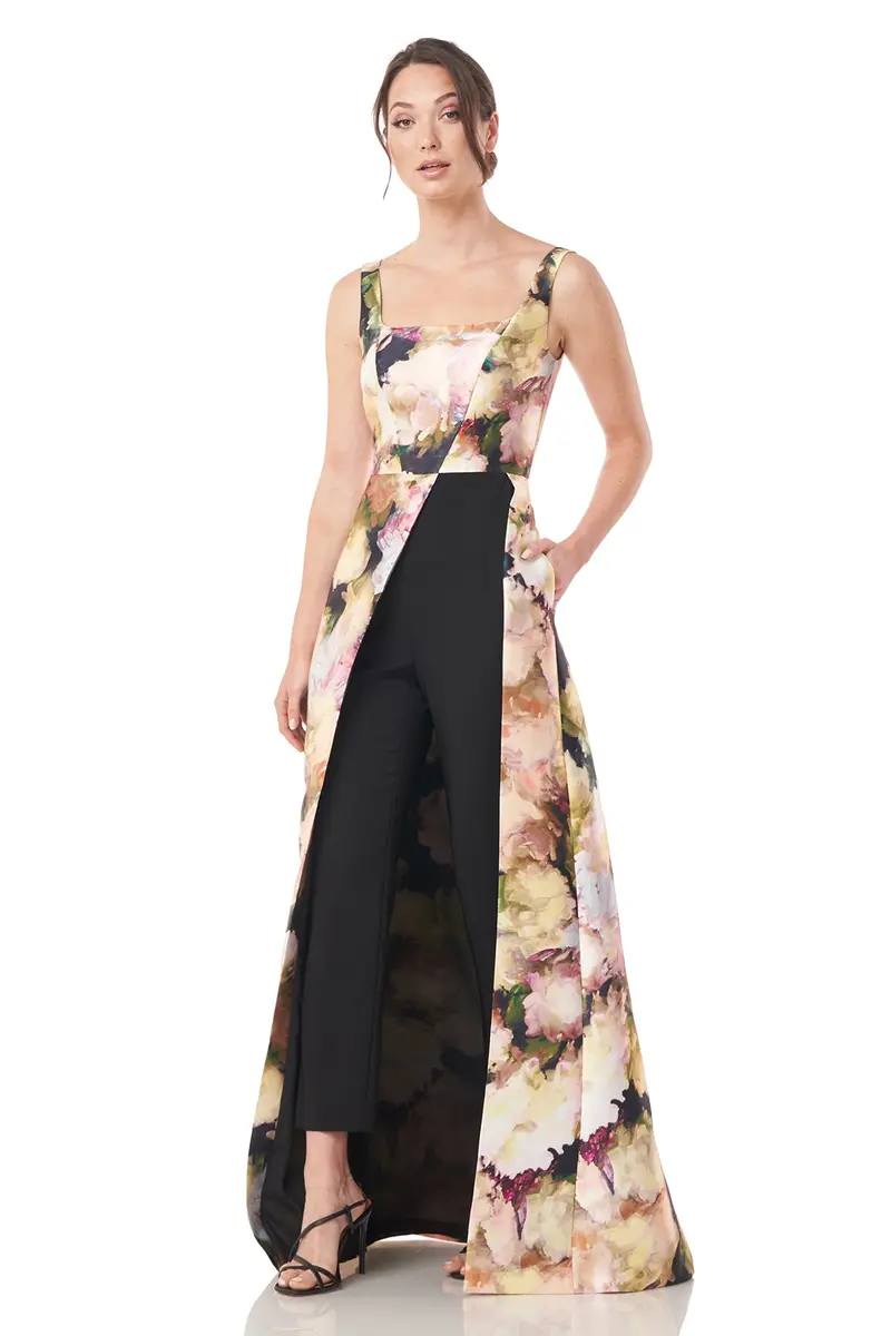 Mattie Abstract Floral Mikado Jumpsuit
