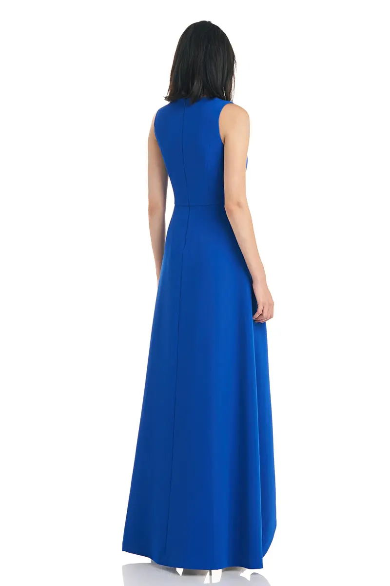 Modern Hi-Low Pleated Evening Gown