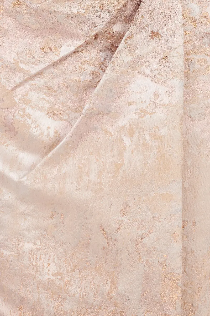 Monet-Inspired One-Shoulder Jacquard Column Dress